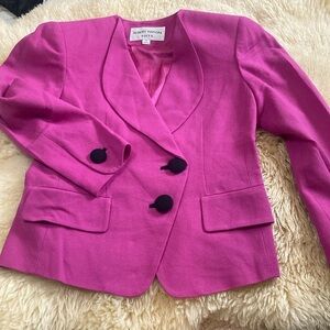 Albert Nipon pink and black jacket size 4